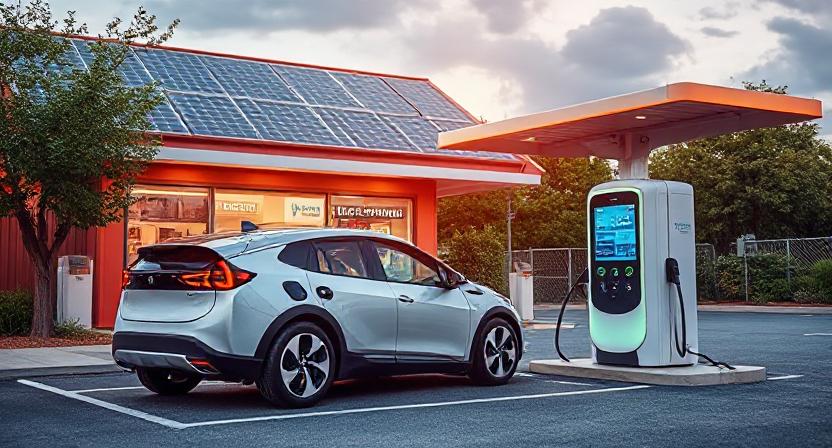 EV Charging and Solar Panel Energy Management in Retail
